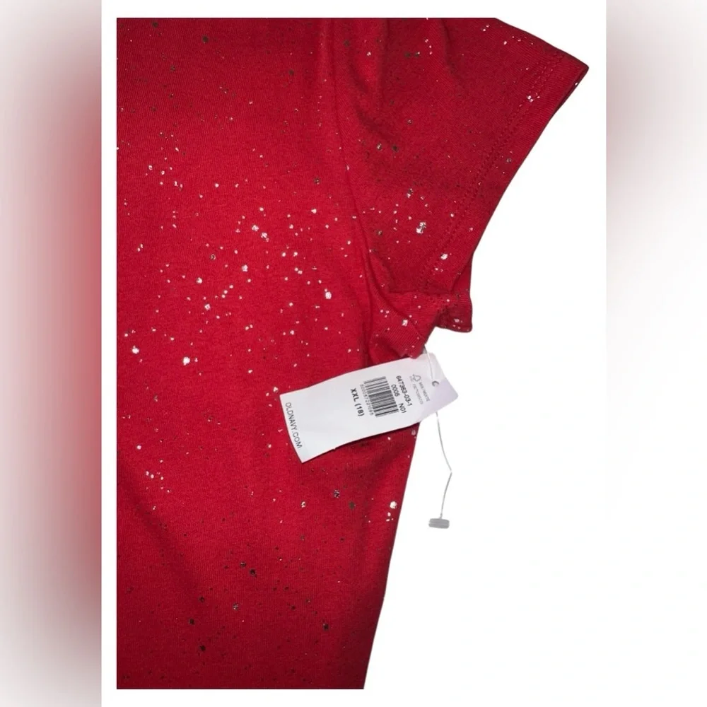 Old Navy | Girls Fit & Flare Red Sparkle Jersey Dress | Size XXL (18) | NWT